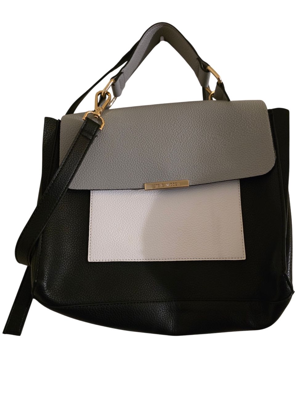 Steve Madden BMillers Black and White Colorblock Satchel
